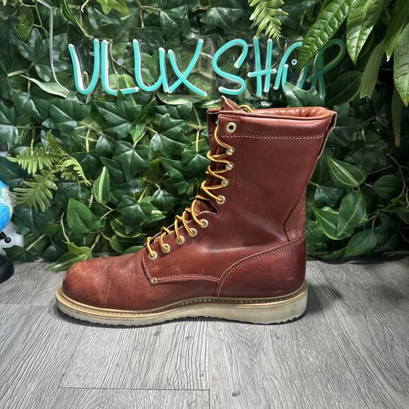 Carolina AMP MX 8” Brown Red Work Boots Round Soft Toe Shoes Men Size 12 M main image 10